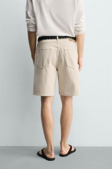 BERMUDA EN JEAN COUPE DROITE - Blanc cassé de Zara - Image 2