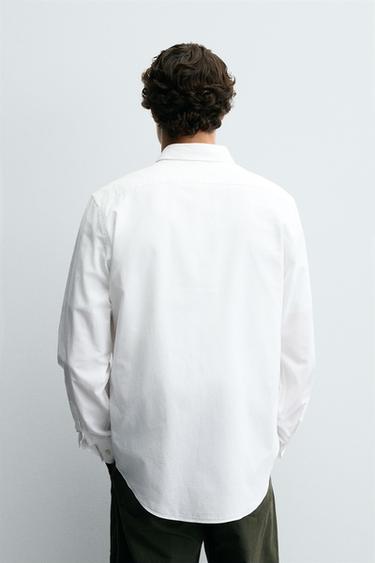 CHEMISE STRUCTURÉE EN COTON - Blanc de Zara - Image 2