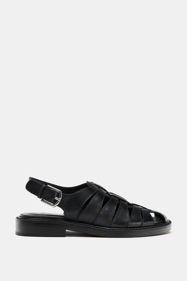CANGREJERA DESTALONADA PIEL - Negro de Zara