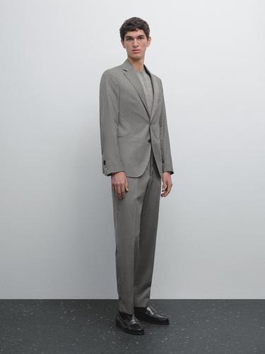 Zara 100% wool suit blazer - Gray - Image 0