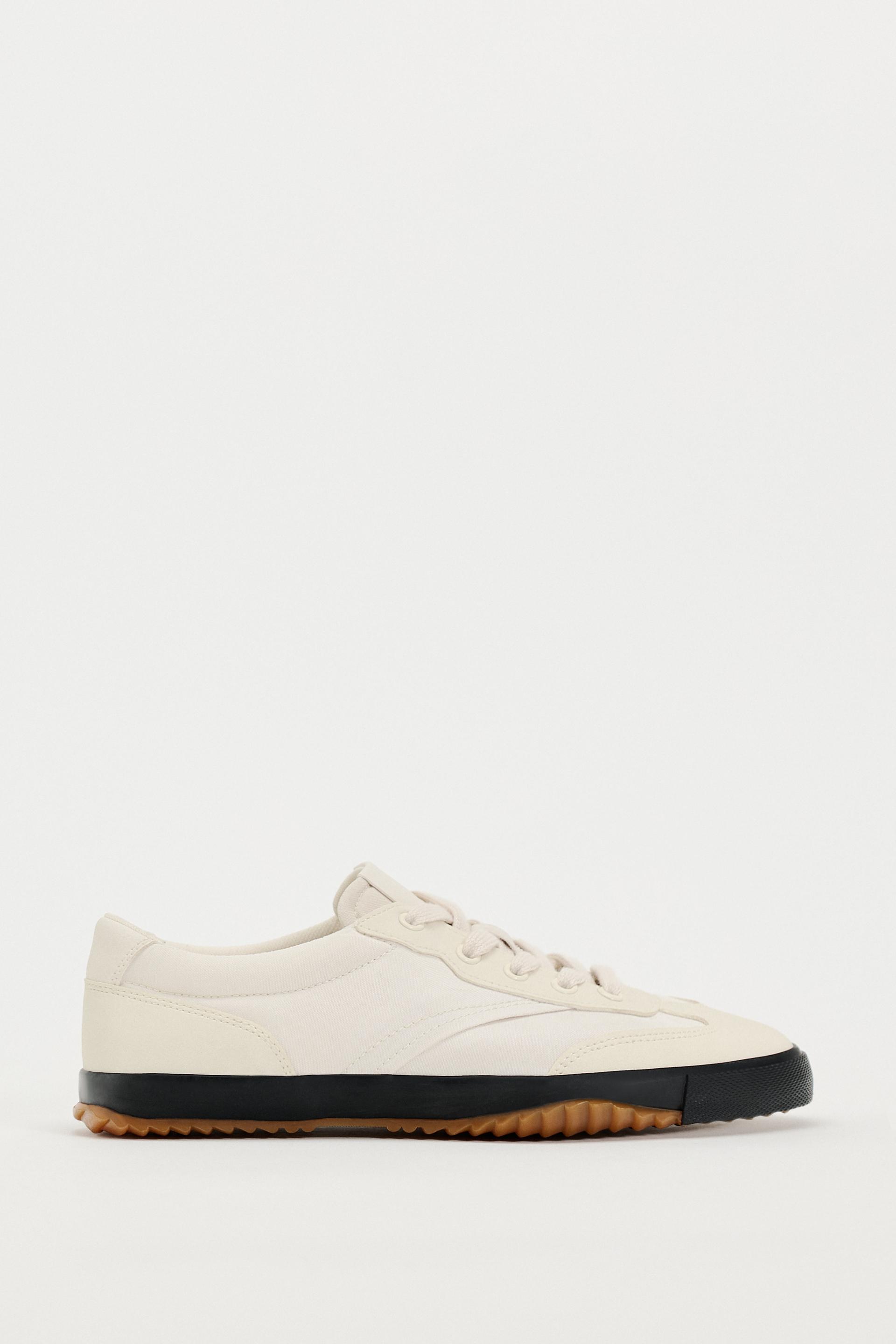 LACE-UP CASUAL SNEAKERS - White
