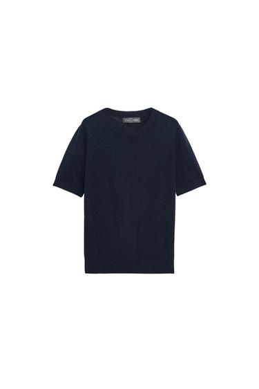 100% WOOL SHORT SLEEVE JUMPER - Navy blue by Zara
