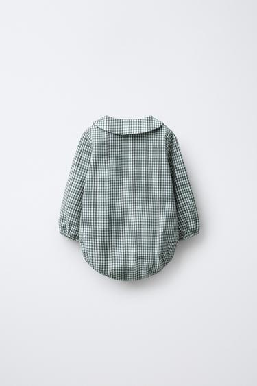 BODY À CARREAUX VICHY - Verdâtre de Zara - Image 1
