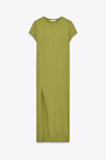 WASHED MIDI DRESS - Moss green by Zara - Image 4