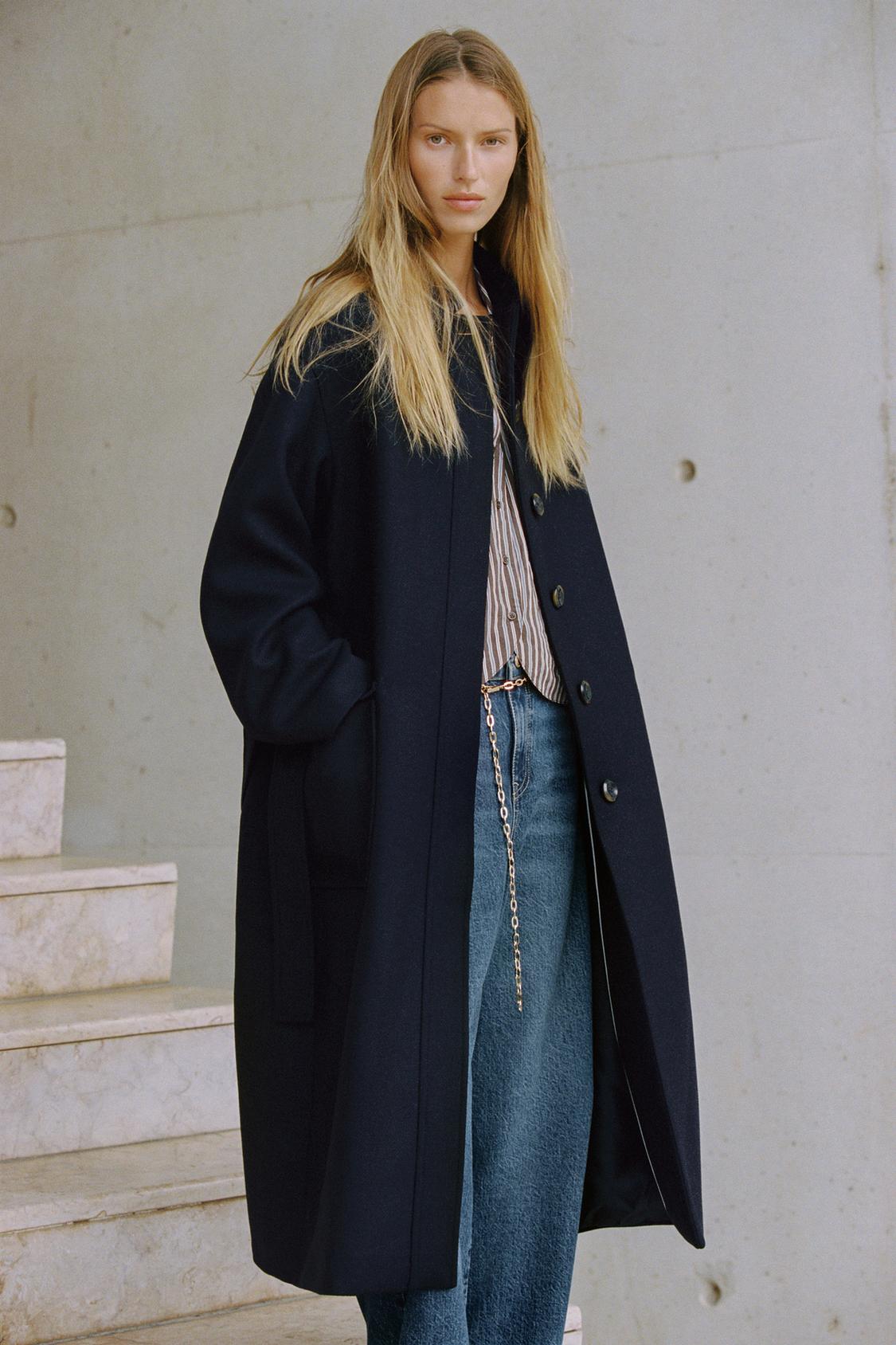 WOOL BLEND BELTED COAT