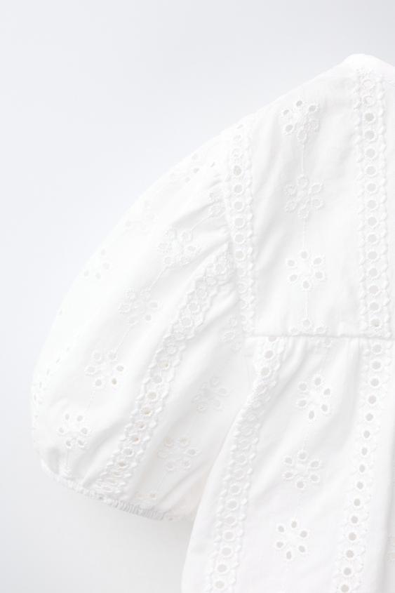 CHEMISE ROMANTIQUE BRODÉE - Blanc de Zara - Image 3