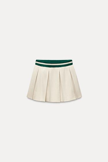 FALDA MINI PUNTO TABLAS - Crudo de Zara
