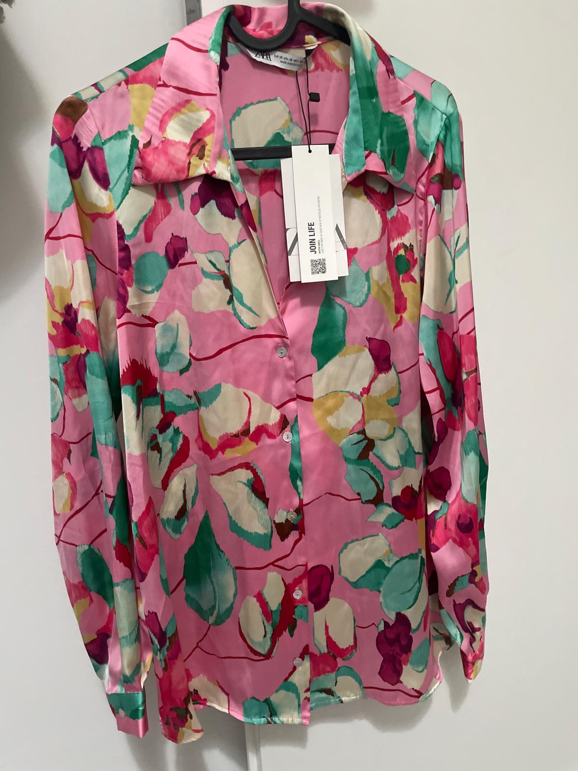 FLORAL SATIN BLOUSE - Image 3
