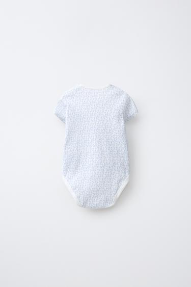 LOT DE CINQ BODYS MANCHES COURTES CITRONS - Bleu / Blanc de Zara - Image 2