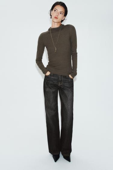 SLIM HOODIE T-SHIRT — Dark khaki 2