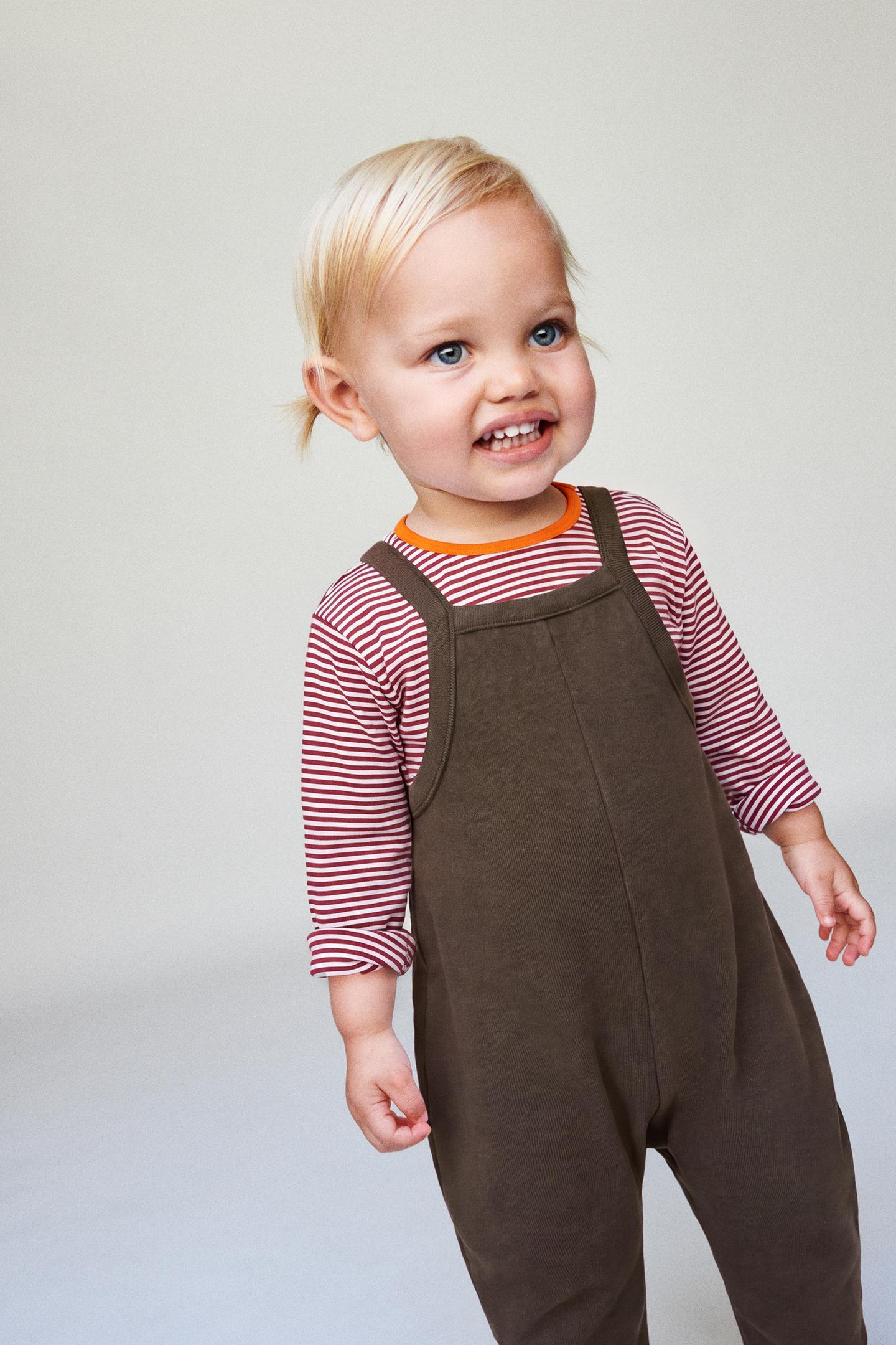 Детский комбинезон Zara Soft Touch Long Overalls, цвет: Коричневый — фото 1
