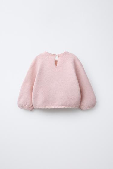 PULL EN MAILLE AVEC FLEURS EN CROCHET - Rose clair de Zara - Image 1