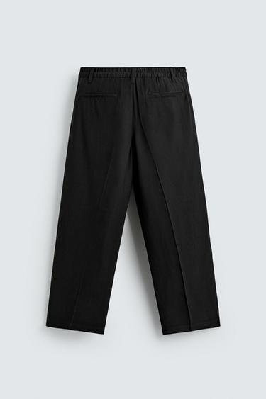 PANTALON FLUIDE COUPE DÉCONTRACTÉE À PLIS - Noir de Zara - Image 5