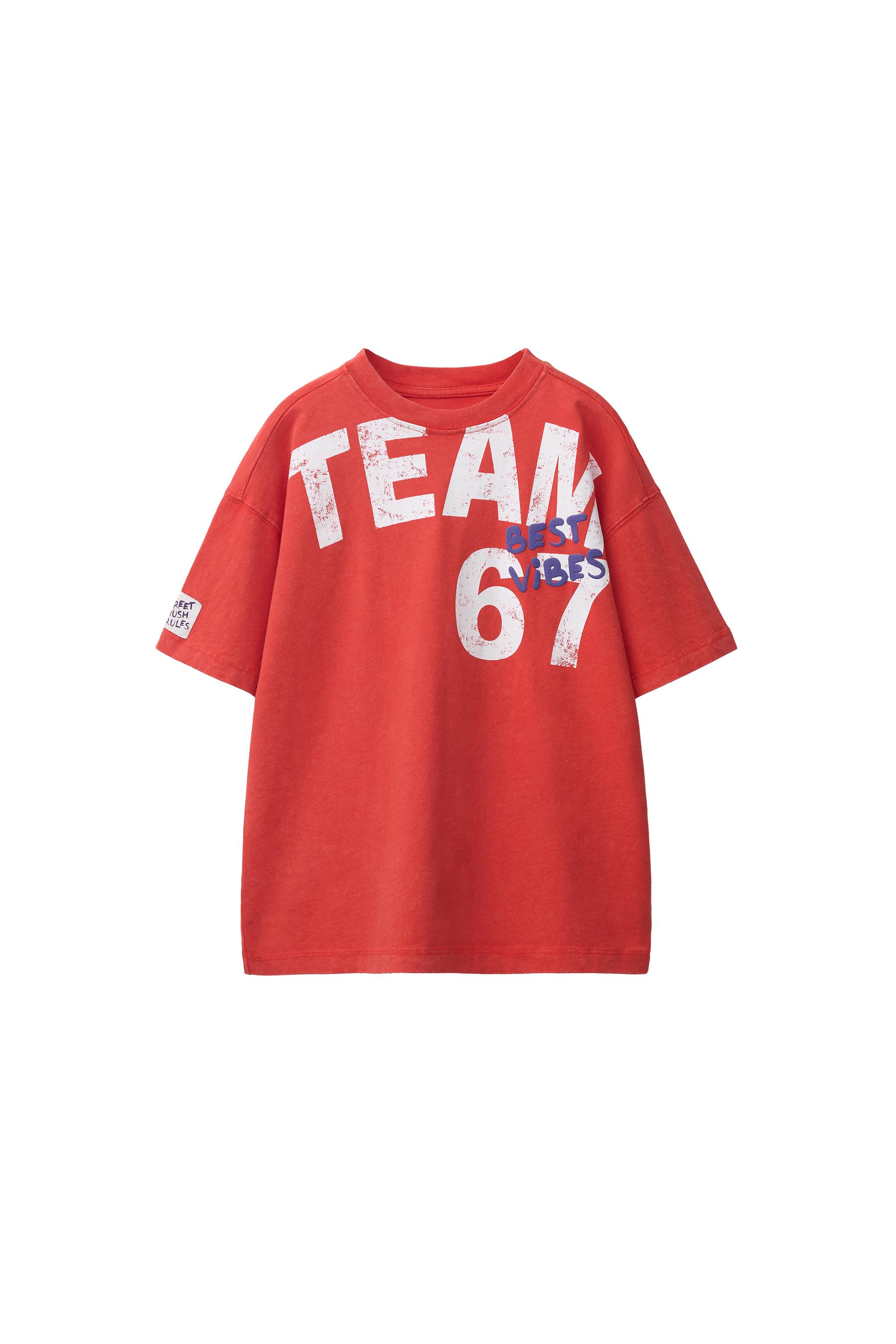 TEAM SIX SEVEN プリントTシャツ - レッド | ZARA Japan / 日本