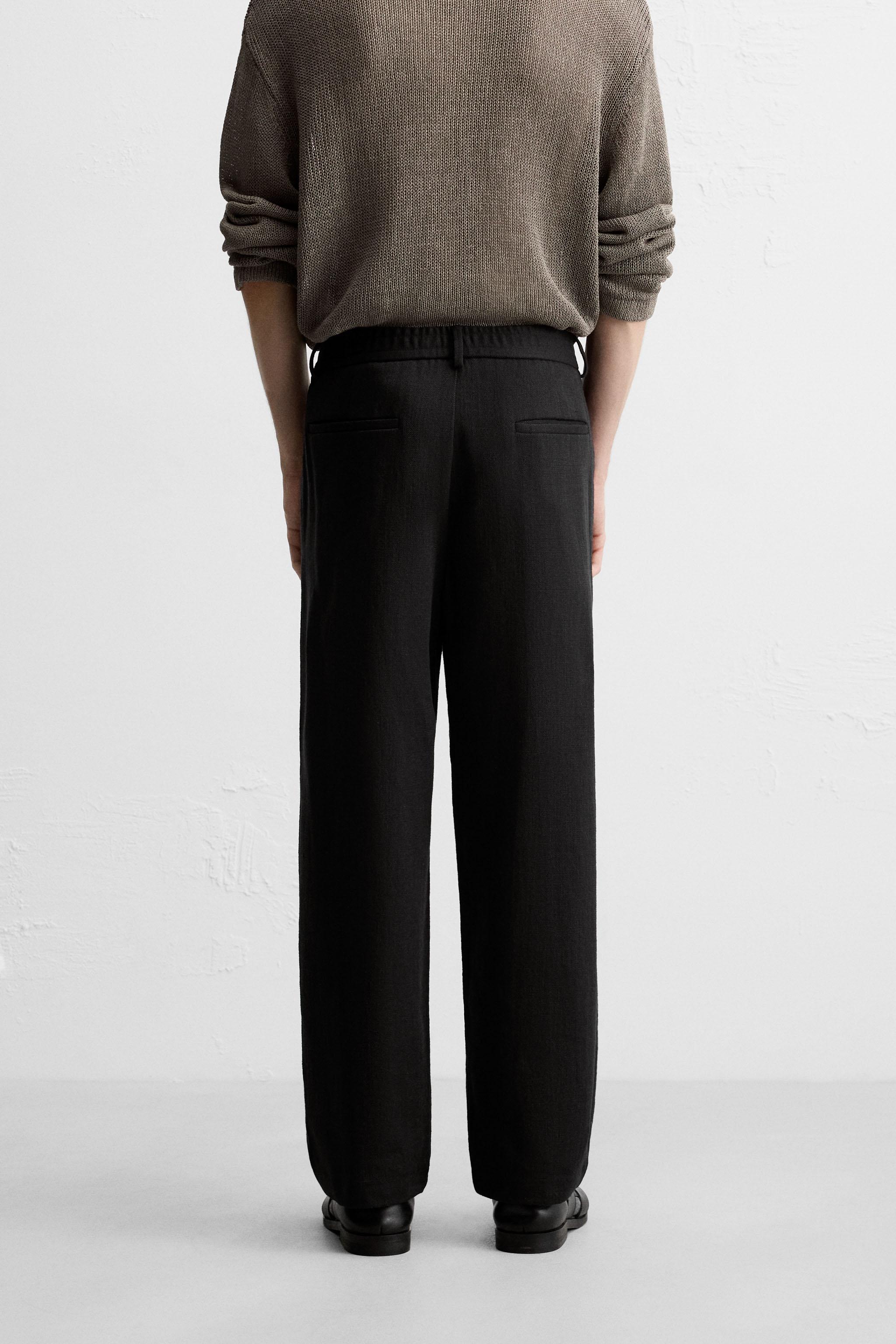 TEXTURED REGULAR FIT PANTS