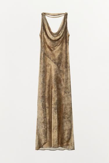ROBE LONGUE À IMPRIMÉ FLEURI - Beige de Zara - Image 4