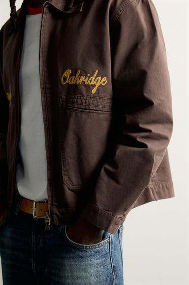 EMBROIDERED CROPPED JACKET — Brown 2