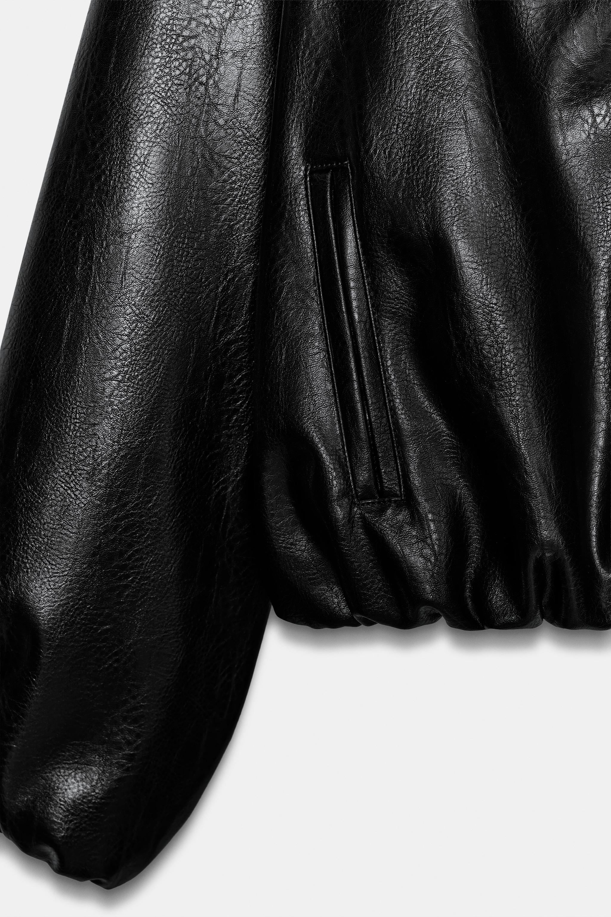 FAUX LEATHER BOMBER JACKET