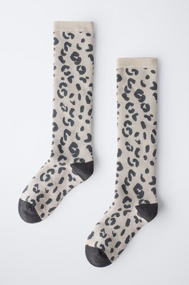 CHAUSSETTES LONGUES THERMIQUES À IMPRIMÉ ANIMALIER - Beige de Zara - Image 3