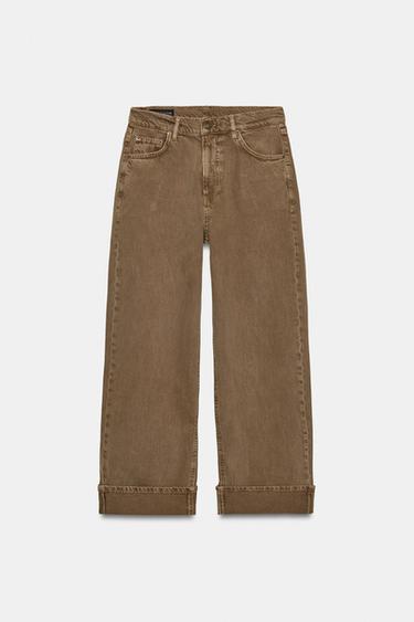JEAN ZW COLLECTION BAGGY TAILLE MOYENNE - Marron de Zara