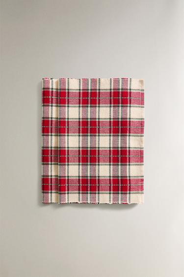 CHRISTMAS TARTAN PLACEMAT (PACK OF 2) - Red by Zara - Image 1