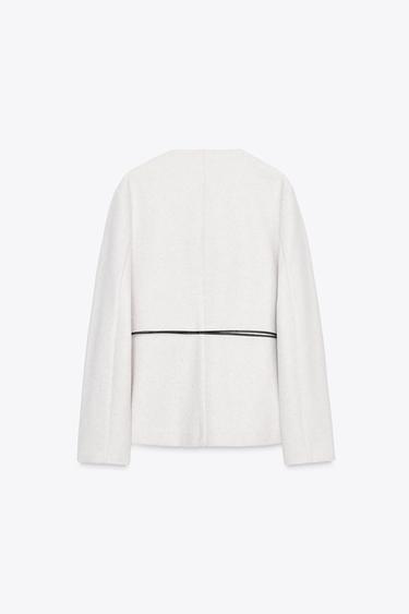 BLAZER COL ROND CEINTURE - Écru de Zara - Image 5