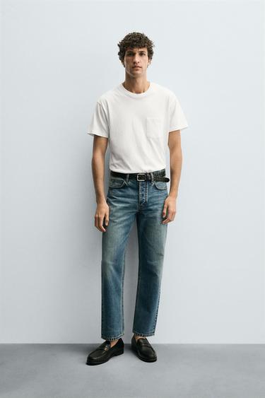 REGULAR STRAIGHT-LEG JEANS - Mid-blue by Zara