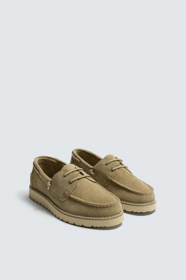 ZAPATO NÁUTICO PIEL - Beige de Zara