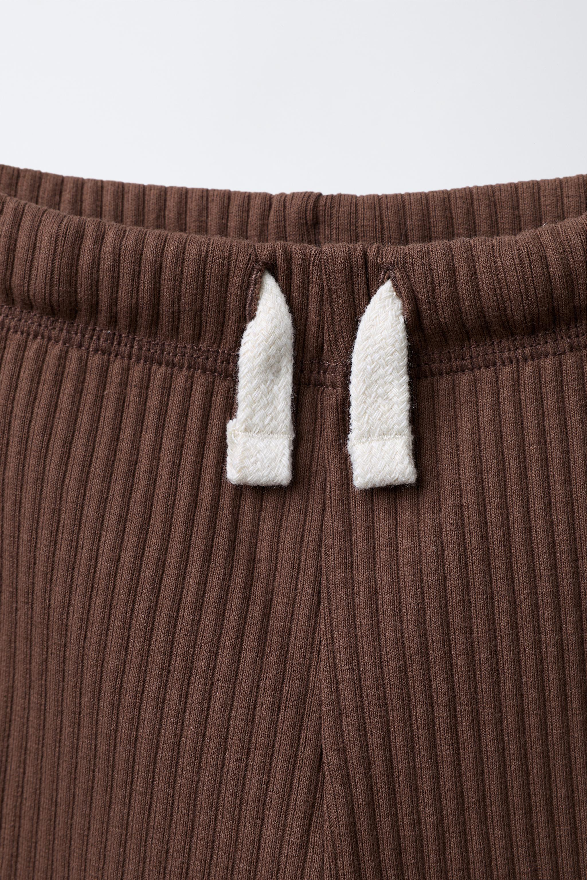 RIBBED LEGGINGS WITH LABEL