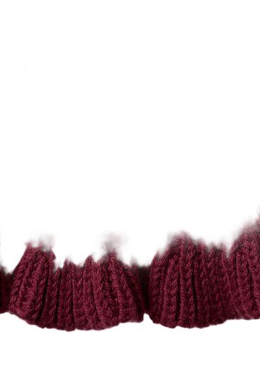KNIT TOP WITH CROCHET DETAIL - Burgundy by Zara