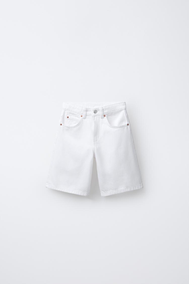 Zara White Denim Bermuda Shorts Zara Man Shorts Size 32 White