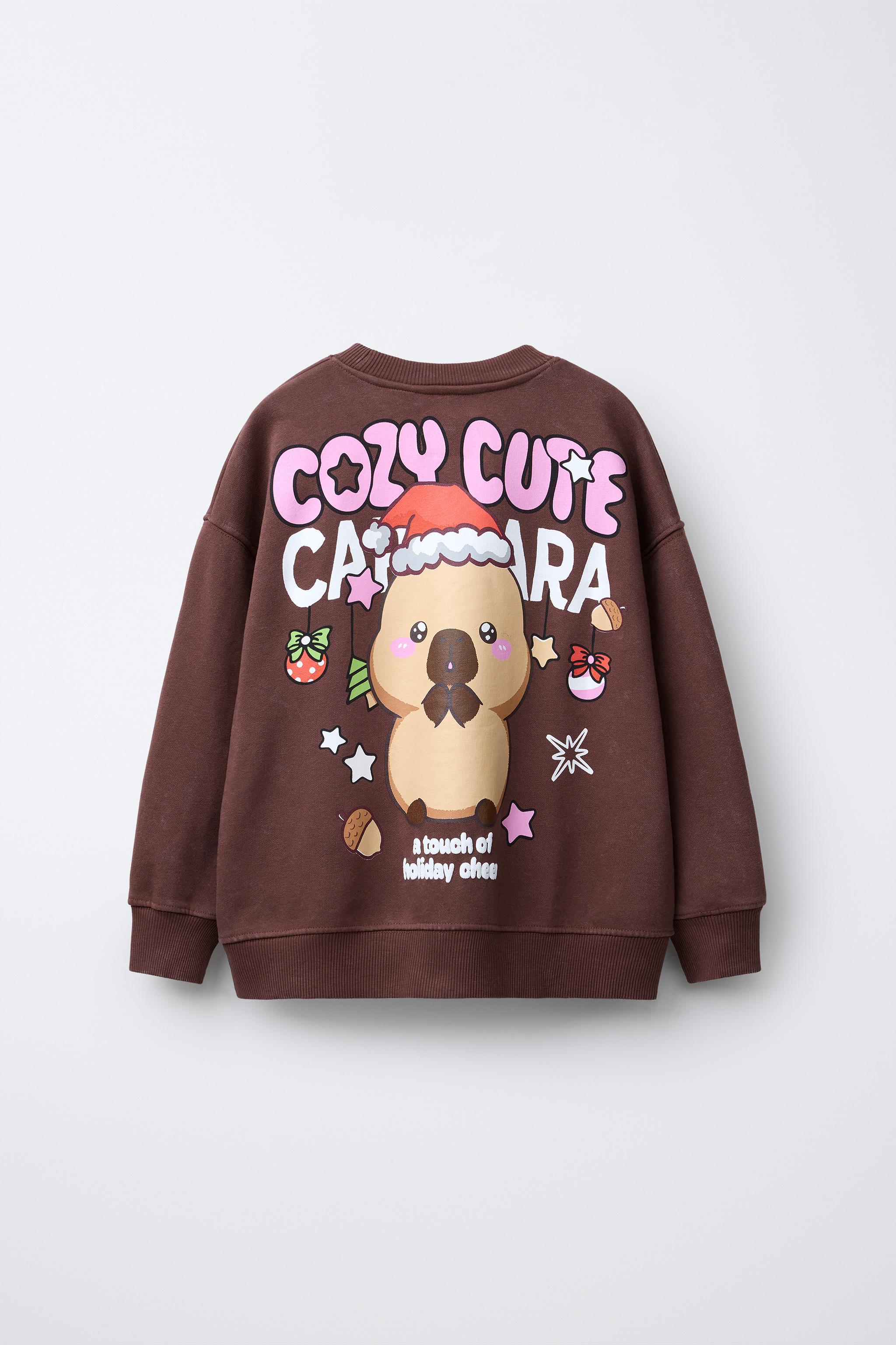 CAPYBARA CAPYFUN © PRINTED SWEATSHIRT - Brown | ZARA United States