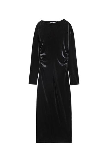 DRAPED VELVET DRESS