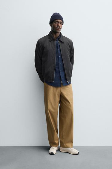 WAXED FINISH JACKET - Dark grey by Zara