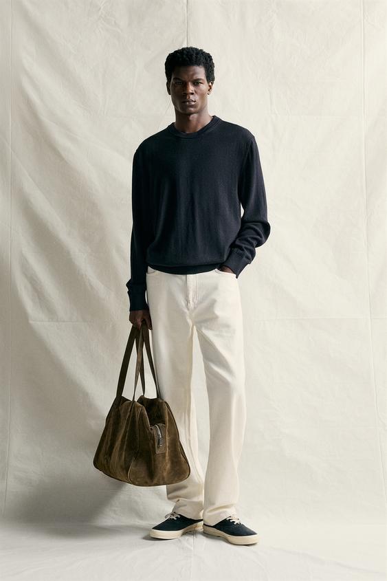 100% WOOL REGULAR FIT JUMPER - Navy blue de Zara - Imagen 0