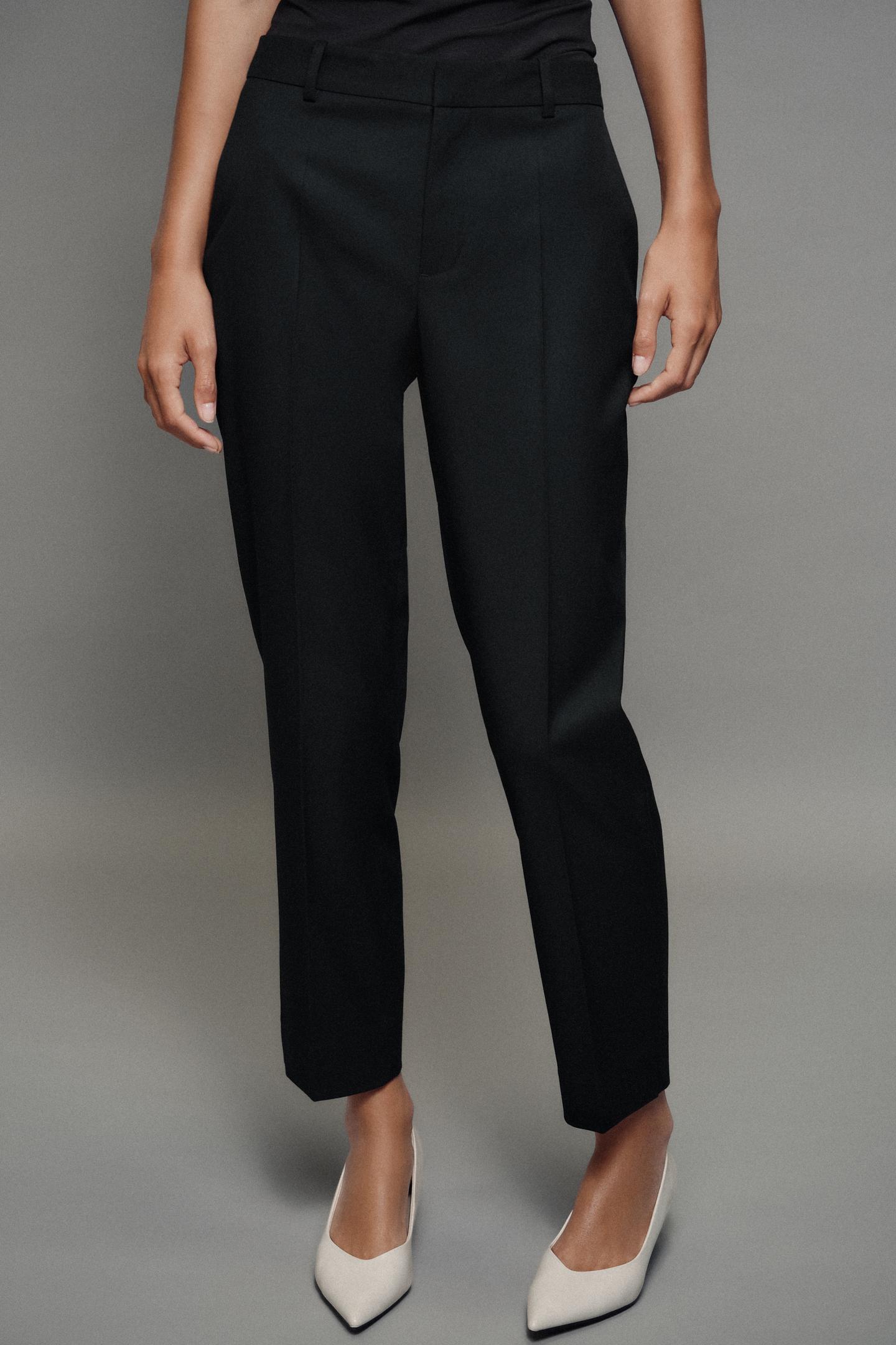 Женские брюки Zara Low-Rise Ankle-Length, цвет: Чёрный — фото 2