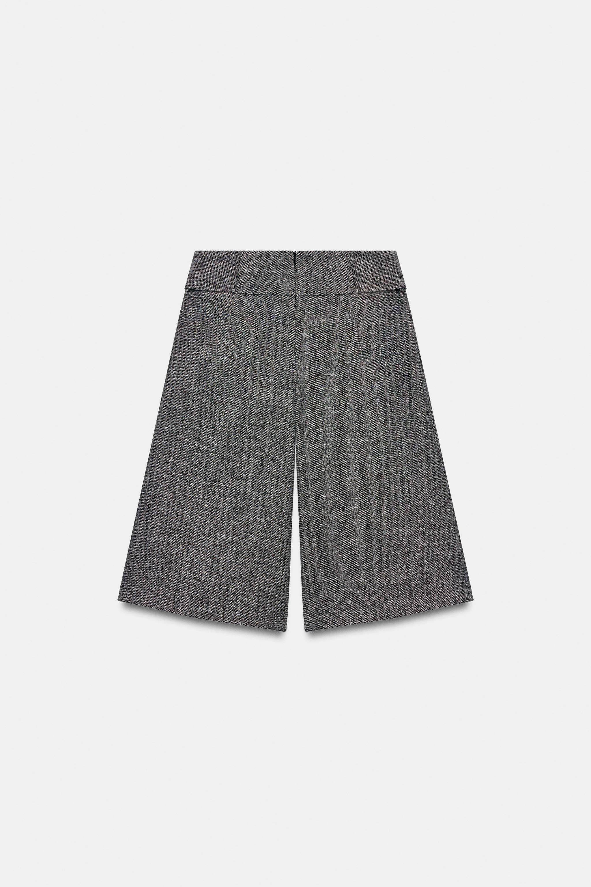 LONG PEARL-BUTTON BERMUDA SHORTS
