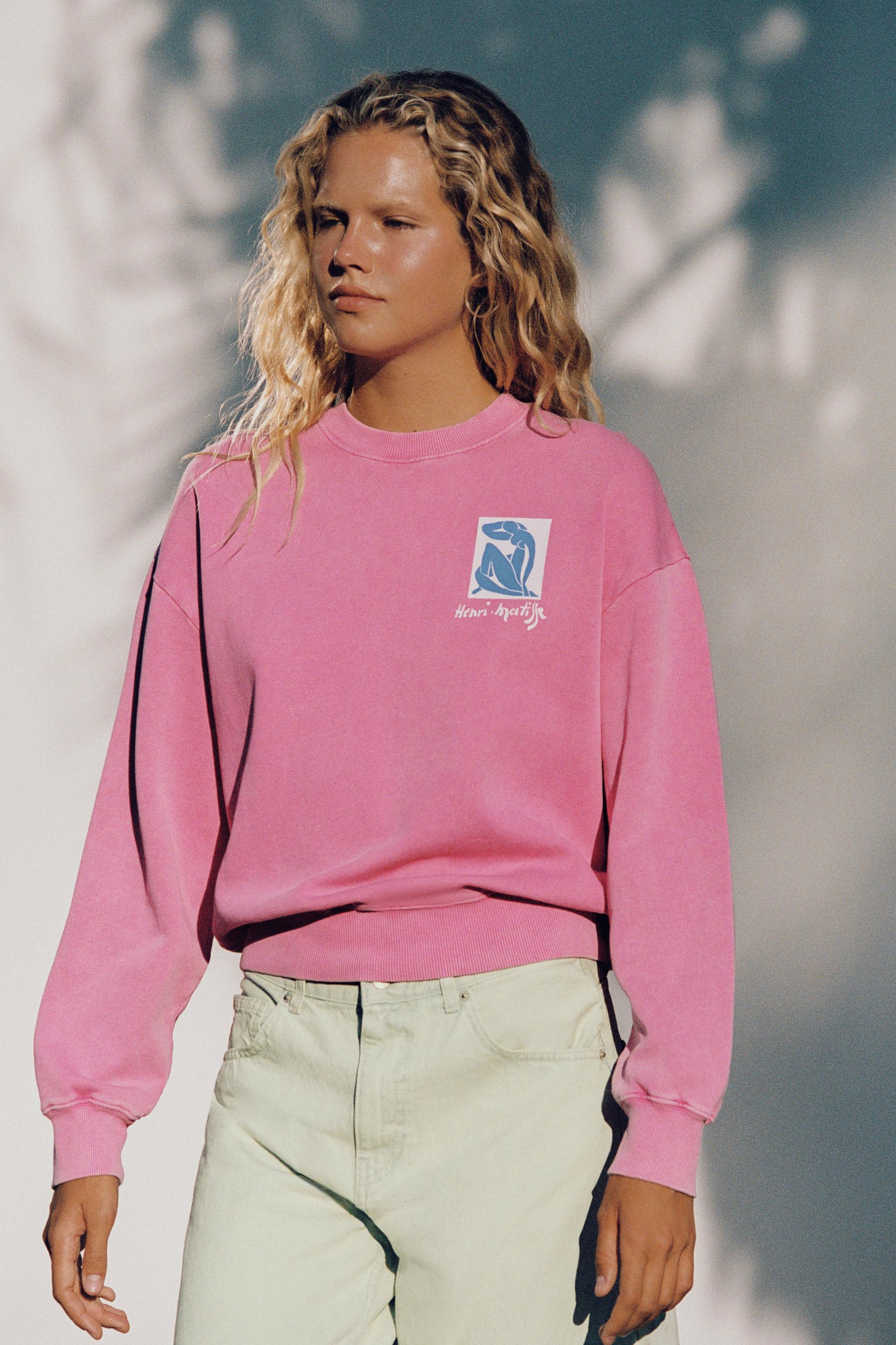 Женские худи Zara HENRI MATISSE WASHED SWEATSHIRT — фото 2