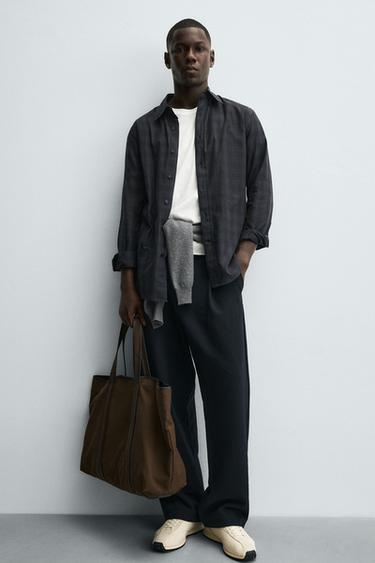 CHEMISE REGULAR FIT À CARREAUX - Vert / Bleu de Zara - Image 6