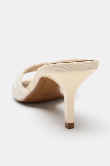 SANDALES À TALONS ET FANTAISIE - Blanc de Zara - Image 3