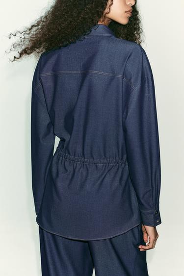 CHEMISE SAHARIENNE MANCHES LONGUES - Indigo de Zara - Image 3
