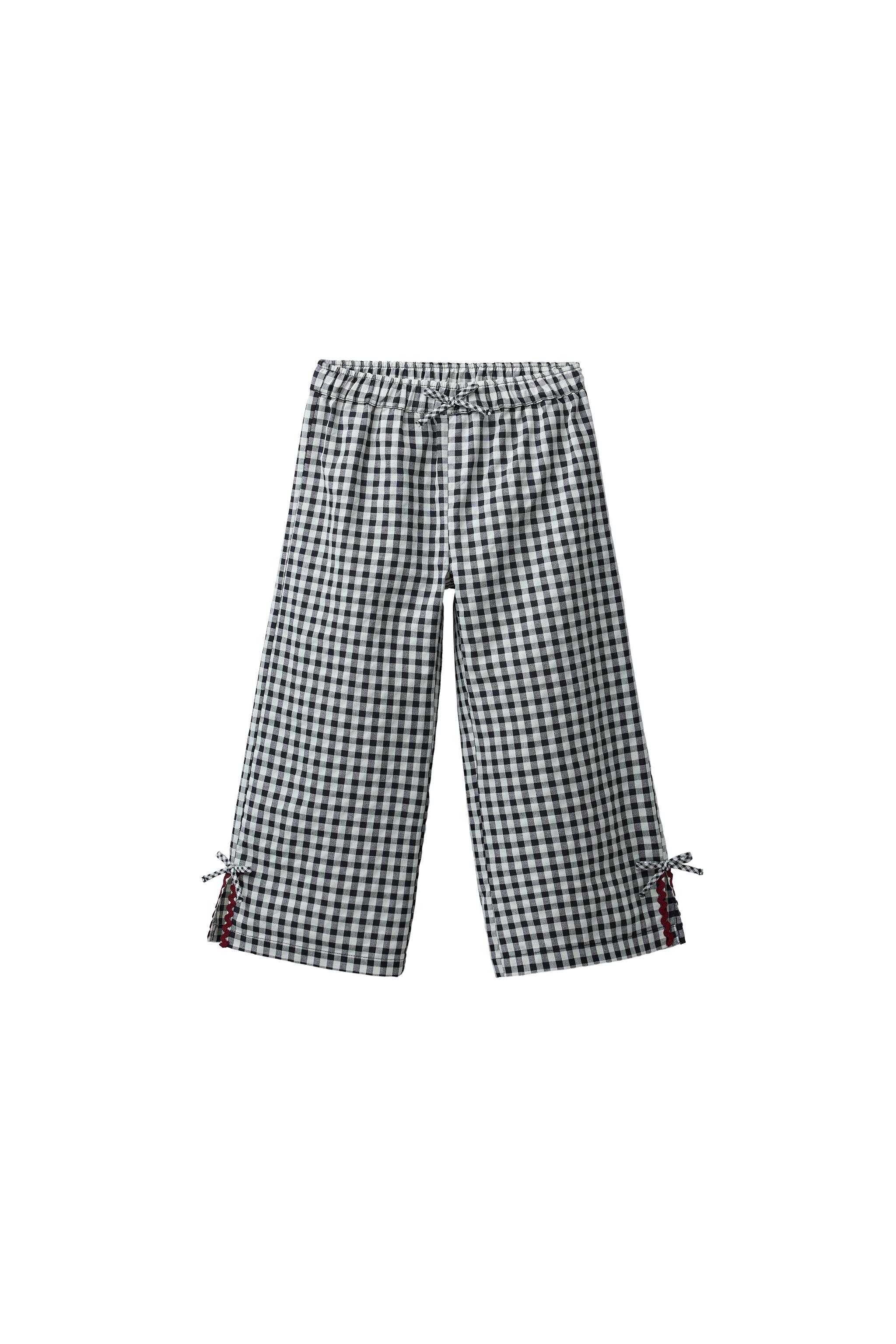 GINGHAM CULOTTES WITH WAVY TRIM - Ecru | ZARA United States