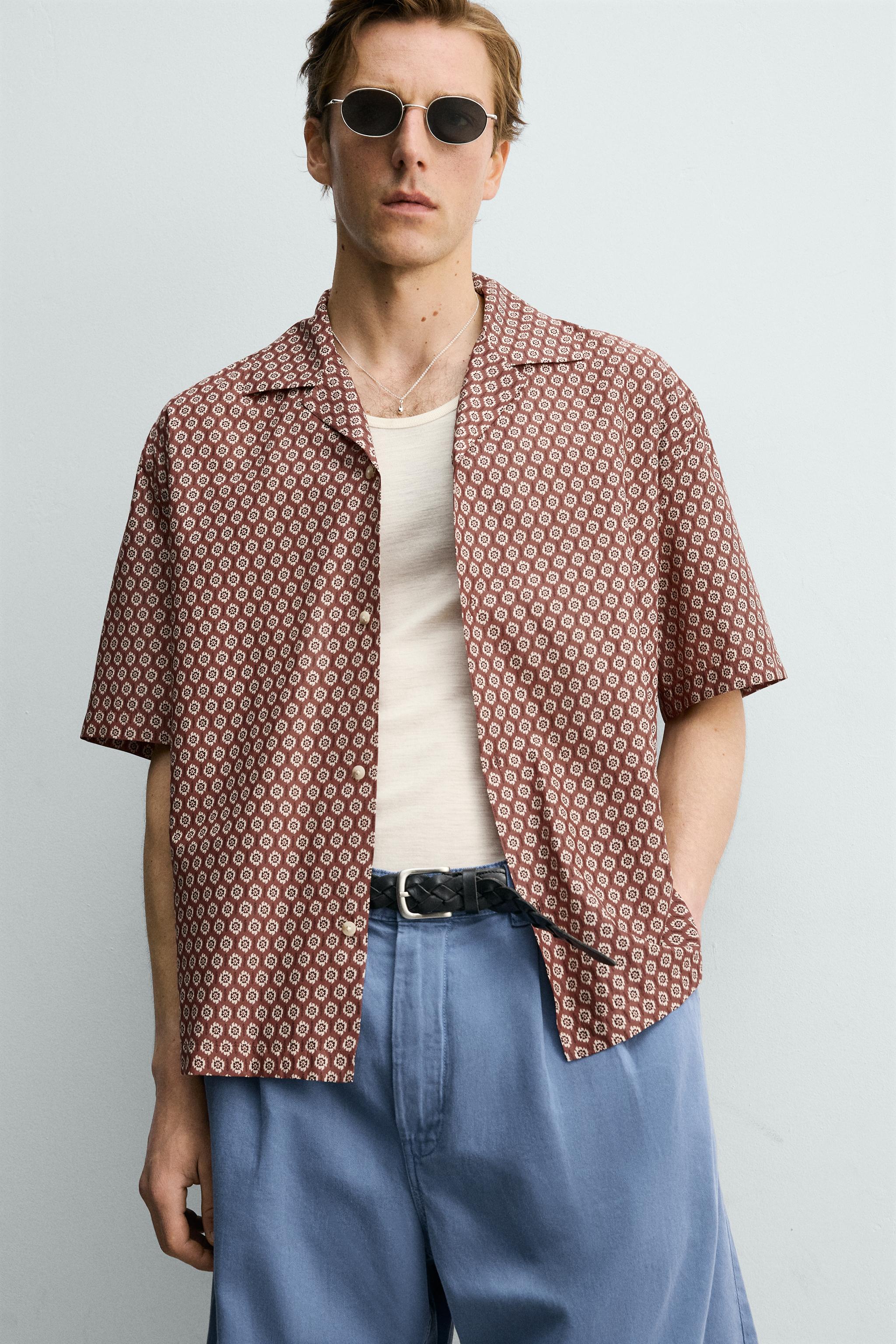 GEOMETRIC PRINT RELAXED FIT SHIRT