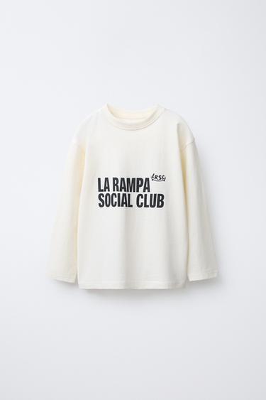 SLOGAN PRINT T-SHIRT - Light ecru by Zara