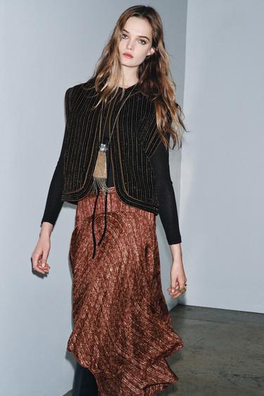 VELVET QUILTED WAISTCOAT ZW COLLECTION LIMITED EDITION - Black by Zara - Image 4