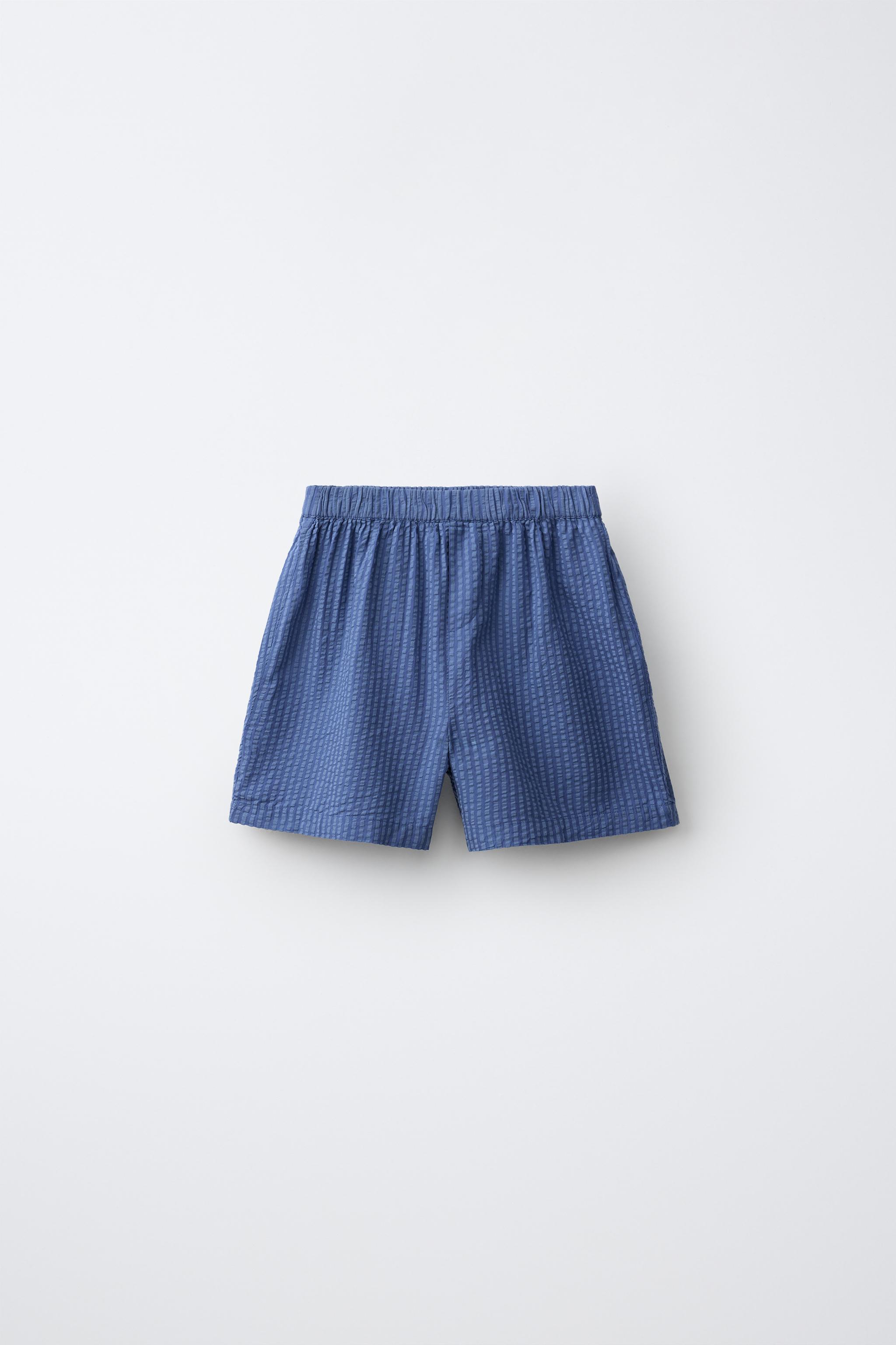 パジャマ13 6-14歳向け/シアサッカー＆モダールシャツパジャマ - ブルー | ZARA