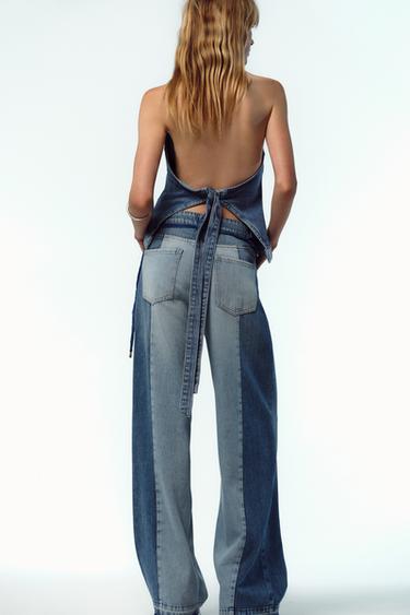 Z1975 WIDE-LEG HIGH-WAIST COMBINED JEANS - Mid-blue by Zara - Image 5