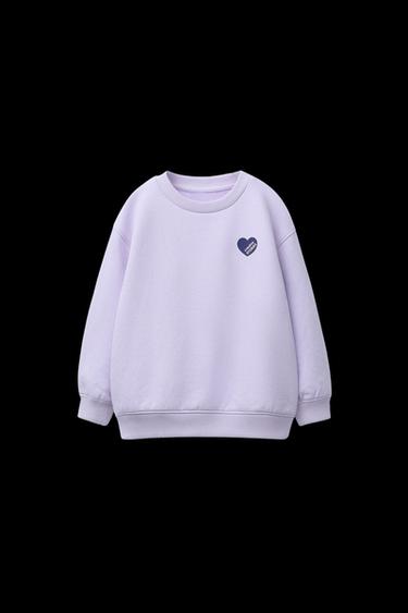Zara BASIC HEART SWEATSHIRT - Lavender - Image 0