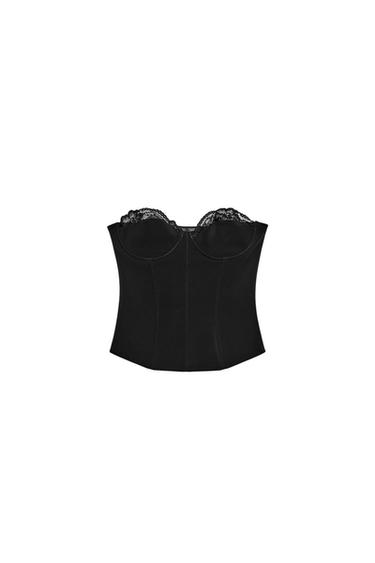LACE STRETCH CORSET - Black by Zara