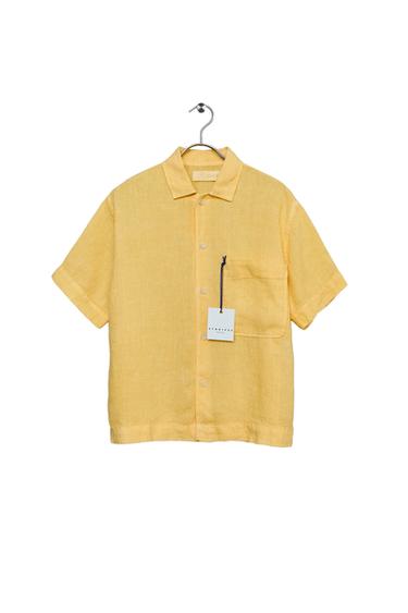 STORIESZ - CAMISA 100% LINO - Amarillo de Zara
